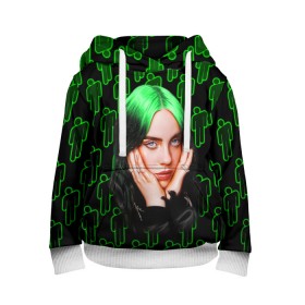 Детская толстовка 3D с принтом BILLIE EILISH в Новосибирске, 100% полиэстер | двухслойный капюшон со шнурком для регулировки, мягкие манжеты на рукавах и по низу толстовки, спереди карман-кенгуру с мягким внутренним слоем | bad | bill | billie | eil | eili | eilish | guy | music | ocean | айлиш | айлишь | беляш | бил | билли | девочке | девушке | женщине | мальчику | мужчине | музыка | музыкант | парню | певица | эйл | эйли | эйлиш | эйлишь