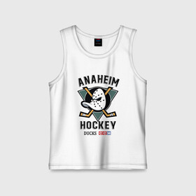 Детская майка хлопок с принтом ANAHEIM DUCKS в Новосибирске,  |  | anaheim | ducks | hockey | nhl | sport | usa | клюшки | нхл | спорт | утки | хоккей | шайбу