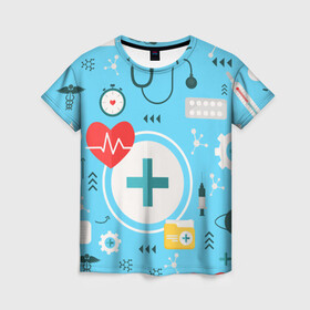 Женская футболка 3D с принтом Лучший доктор в Новосибирске, 100% полиэфир ( синтетическое хлопкоподобное полотно) | прямой крой, круглый вырез горловины, длина до линии бедер | doctor | medic | врач | врачи | доктор | мед брат | мед сестра | медик | профессия | суперврач | терапевт