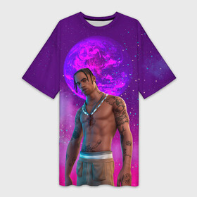 Платье-футболка 3D с принтом Travis Scott, Fortnite в Новосибирске,  |  | astronomical | epic games | fortnite | travis scott | ивент | ивент фортнайт | концерт | концерт fortnite | рэпер | скин travis scott | тревис | трэвис скотт | фортнайт