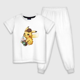 Детская пижама хлопок с принтом Пикачу в Новосибирске, 100% хлопок |  брюки и футболка прямого кроя, без карманов, на брюках мягкая резинка на поясе и по низу штанин
 | pikachu | pokemon | аниме | зверек | мультик | мультфильм | пика | пикачу | покемон | покемоны