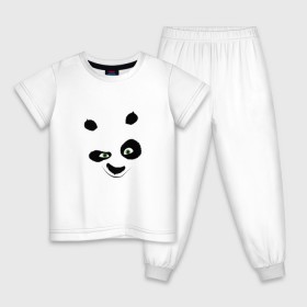 Детская пижама хлопок с принтом кунг фу панда морда в Новосибирске, 100% хлопок |  брюки и футболка прямого кроя, без карманов, на брюках мягкая резинка на поясе и по низу штанин
 | 