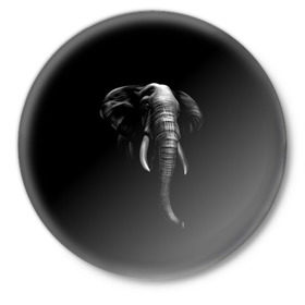 Значок с принтом Слон в Новосибирске,  металл | круглая форма, металлическая застежка в виде булавки | Тематика изображения на принте: арт | животные | звери | слон | слоны