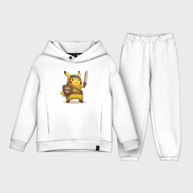 Детский костюм хлопок Oversize с принтом Пикачу рыцарь в Новосибирске,  |  | pikachu | pokemon | аниме | зверек | мультик | мультфильм | пика | пикачу | покемон | покемоны