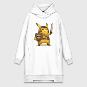 Платье-худи хлопок с принтом Пикачу рыцарь в Новосибирске,  |  | pikachu | pokemon | аниме | зверек | мультик | мультфильм | пика | пикачу | покемон | покемоны