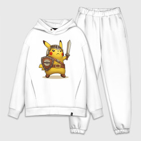 Мужской костюм хлопок OVERSIZE с принтом Пикачу рыцарь в Новосибирске,  |  | pikachu | pokemon | аниме | зверек | мультик | мультфильм | пика | пикачу | покемон | покемоны