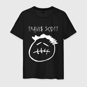 Мужская футболка хлопок с принтом TRAVIS SCOTT в Новосибирске, 100% хлопок | прямой крой, круглый вырез горловины, длина до линии бедер, слегка спущенное плечо. | epic games | fortnite | fortnite 2 сезон | travis scott | трэвис скотт. | фортнайт | фортнайт скины