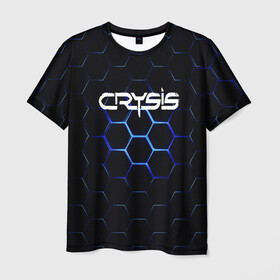 Мужская футболка 3D с принтом CRYSIS в Новосибирске, 100% полиэфир | прямой крой, круглый вырез горловины, длина до линии бедер | action | crysis | cryteck | броня | кризис | шутер