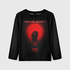 Детский лонгслив 3D с принтом TRAVIS SCOTT в Новосибирске, 100% полиэстер | длинные рукава, круглый вырез горловины, полуприлегающий силуэт
 | america | astroworld | cactus jack | rap | travis scott | usa | wish you were here | америка | зарубежный реп | кактус джек | реп | сша | трэвис скотт