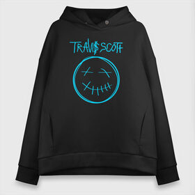 Женское худи Oversize хлопок с принтом TRAVIS SCOTT в Новосибирске, френч-терри — 70% хлопок, 30% полиэстер. Мягкий теплый начес внутри —100% хлопок | боковые карманы, эластичные манжеты и нижняя кромка, капюшон на магнитной кнопке | america | astroworld | cactus jack | rap | travis scott | usa | wish you were here | америка | зарубежный реп | кактус джек | реп | сша | трэвис скотт