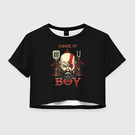 Женская футболка Crop-top 3D с принтом God of War. Cook it Boy в Новосибирске, 100% полиэстер | круглая горловина, длина футболки до линии талии, рукава с отворотами | Тематика изображения на принте: atreus | god of war | god of war 4 | gow | kratos | ps4 | атрей | бог войны | гов | зы4 | кратос | левиафан | мальчик | мимир | мировой змей | пиратs | руны | эксклюзив