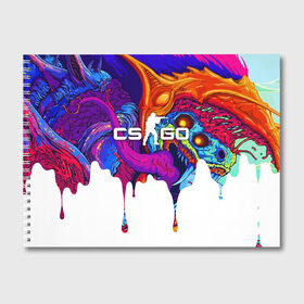 Альбом для рисования с принтом CS GO HYPER BEAST в Новосибирске, 100% бумага
 | матовая бумага, плотность 200 мг. | cs go | cs going | кс го | кс го кейс | кс го скин | скачивать кс. | скины cs go