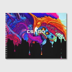 Альбом для рисования с принтом CS GO HYPER BEAST в Новосибирске, 100% бумага
 | матовая бумага, плотность 200 мг. | cs go | cs going | кс го | кс го кейс | кс го скин | скачивать кс. | скины cs go