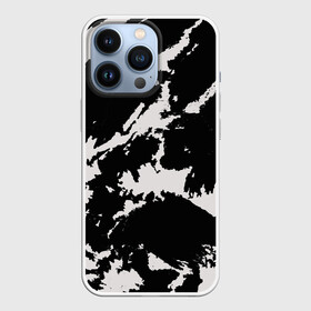 Чехол для iPhone 13 Pro с принтом Черный на сером в Новосибирске,  |  | абстракция | арт | войска | ворон | зебра | камуфляж | краска | маскировка | милитари | мужские | пятна | разводы | рисунок | серый | текстура | тренд | уличный | чернобелый | черный