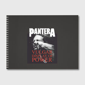 Альбом для рисования с принтом PANTERA VULGAR OF POWER в Новосибирске, 100% бумага
 | матовая бумага, плотность 200 мг. | Тематика изображения на принте: pantera vulgar display of power | rock | вульгарный альбом | музыка | пантера | рок группа