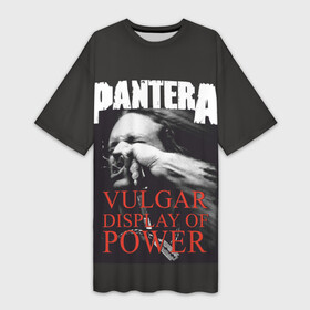Платье-футболка 3D с принтом PANTERA VULGAR OF POWER в Новосибирске,  |  | Тематика изображения на принте: pantera vulgar display of power | rock | вульгарный альбом | музыка | пантера | рок группа