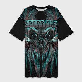 Платье-футболка 3D с принтом Scorpions в Новосибирске,  |  | klaus meine | live in munich | return to forever | rock music | scorpions | you like | клаус майне | маттиас ябс | рудольф шенкер | скорпионз
