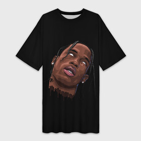 Платье-футболка 3D с принтом Travis Scott в Новосибирске,  |  | astronomical | astroworld | astroworld travis scott | fortnite | travis scott | концерт | концерт fortnite | космос | рэпер | тревис | трэвис скотт | фортнайт