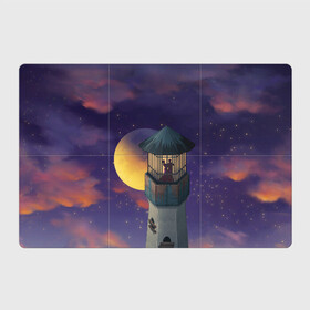 Магнитный плакат 3Х2 с принтом To the Moon 3D в Новосибирске, Полимерный материал с магнитным слоем | 6 деталей размером 9*9 см | Тематика изображения на принте: lighthouse | moon | night | pair | silhouettes | stars | to the moon | звёзды | луна | маяк | ночь | пара | силуэты