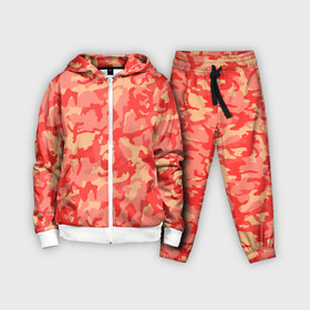 Детский костюм 3D с принтом Оранжевый камуфляж в Новосибирске,  |  | camouflage | camuflage | kamouflage | orange | pink | абстракция | камуфляж | комуфляж | оранжевый | пятна | розовый