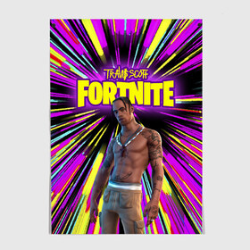 Постер с принтом TRAVIS SCOTT+FORTNITE в Новосибирске, 100% бумага
 | бумага, плотность 150 мг. Матовая, но за счет высокого коэффициента гладкости имеет небольшой блеск и дает на свету блики, но в отличии от глянцевой бумаги не покрыта лаком | america | astro jack | astroworld | cactus jack | fortnite | fortnite 2 | fortnite х | rap | travis scott | usa | wish you were here | америка | астро джек | зарубежный реп | кактус джек | реп | сша | трэвис скотт | фортнайт | фортнайт 2