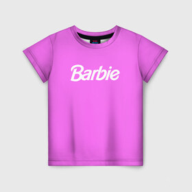 Детская футболка 3D с принтом Barbie в Новосибирске, 100% гипоаллергенный полиэфир | прямой крой, круглый вырез горловины, длина до линии бедер, чуть спущенное плечо, ткань немного тянется | Тематика изображения на принте: barbie | барби | кукла | кукла барби