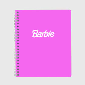 Тетрадь с принтом Barbie в Новосибирске, 100% бумага | 48 листов, плотность листов — 60 г/м2, плотность картонной обложки — 250 г/м2. Листы скреплены сбоку удобной пружинной спиралью. Уголки страниц и обложки скругленные. Цвет линий — светло-серый
 | barbie | барби | кукла | кукла барби