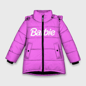 Зимняя куртка для девочек 3D с принтом Barbie в Новосибирске, ткань верха — 100% полиэстер; подклад — 100% полиэстер, утеплитель — 100% полиэстер. | длина ниже бедра, удлиненная спинка, воротник стойка и отстегивающийся капюшон. Есть боковые карманы с листочкой на кнопках, утяжки по низу изделия и внутренний карман на молнии. 

Предусмотрены светоотражающий принт на спинке, радужный светоотражающий элемент на пуллере молнии и на резинке для утяжки. | Тематика изображения на принте: barbie | барби | кукла | кукла барби