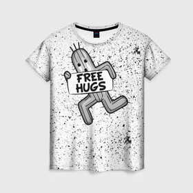 Женская футболка 3D с принтом FREE HUGS в Новосибирске, 100% полиэфир ( синтетическое хлопкоподобное полотно) | прямой крой, круглый вырез горловины, длина до линии бедер | 7 remake | aerith | fantasy | ff7 | final | ps4 | red | shinra | square enix | vii remake | vii ремейк | айрис | последняя | ред | фантазия | фф7 | шинра