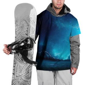 Накидка на куртку 3D с принтом Ночное поле в Новосибирске, 100% полиэстер |  | Тематика изображения на принте: горы | звёздное небо | небо | ночь | облака | поле