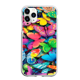 Чехол для iPhone 11 Pro матовый с принтом Радужный рой в Новосибирске, Силикон |  | Тематика изображения на принте: бабочка | бабочки | белый | бирюзовый | зеленый | красный | розовый | серый | синий | фиолетовый | яркий цвет