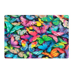 Магнитный плакат 3Х2 с принтом Радужный рой в Новосибирске, Полимерный материал с магнитным слоем | 6 деталей размером 9*9 см | бабочка | бабочки | белый | бирюзовый | зеленый | красный | розовый | серый | синий | фиолетовый | яркий цвет