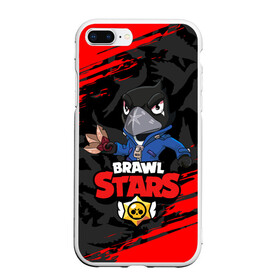 Чехол для iPhone 7Plus/8 Plus матовый с принтом BRAWL STARS CROW в Новосибирске, Силикон | Область печати: задняя сторона чехла, без боковых панелей | bibi | brawl stars | coach mike | crow | leon | leon shark | max | mecha crow | mr.p | phoenix | sally leon | sprout | stars | unicorn | virus 8 bit | werewolf | биби | ворон | леон | оборотень | пингвин