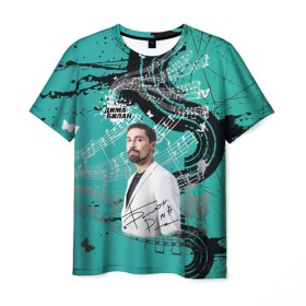 Мужская футболка 3D с принтом Дима Билан в Новосибирске, 100% полиэфир | прямой крой, круглый вырез горловины, длина до линии бедер | Тематика изображения на принте: актер | билан | дима | певец