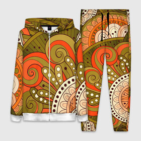 Женский костюм 3D с принтом Детский оранжево болотный в Новосибирске,  |  | Тематика изображения на принте: doodling | pattern | textures | tiles | абстракция | белый | болотный | детский | дудл | дудлинг | завихрение | зеленый | линия | оранжевый | паттерны | спираль | тайлы | текстуры | точка | узор | фон