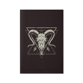 Обложка для паспорта матовая кожа с принтом Культ в Новосибирске, натуральная матовая кожа | размер 19,3 х 13,7 см; прозрачные пластиковые крепления | Тематика изображения на принте: demon | devil | fashion | goat | hell | horror | monster | satan | skull | style | ад | демон | дьявол | козёл | мода | монстр | сатана | стиль | ужас | череп