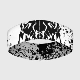 Повязка на голову 3D с принтом черное лого оверлорд мазки в Новосибирске,  |  | overlord | аниме | аниме сериал | вторая мировая война | группа американских десантников | кино | оверлорд | фильмы