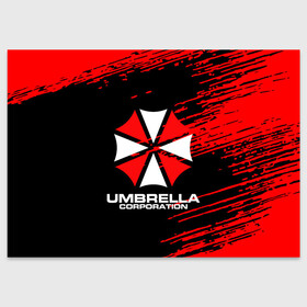 Поздравительная открытка с принтом Umbrella Corporation. в Новосибирске, 100% бумага | плотность бумаги 280 г/м2, матовая, на обратной стороне линовка и место для марки
 | resident evil | umbrella corporation | амбрелла | амбрелла корпорейшн | вирус | вымышленная военная и фармацевтическая корпорация | игра | умбрелла