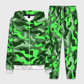 Мужской костюм 3D с принтом CAMOUFLAGE GREEN в Новосибирске, 100% полиэстер | Манжеты и пояс оформлены тканевой резинкой, двухслойный капюшон со шнурком для регулировки, карманы спереди | camouflage | армия | военная форма | военный | вооружение | вооруженные силы | защита | защитный цвет | зеленый | камуфляж | маскировка | солдат | униформа | форма