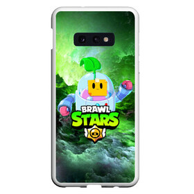 Чехол для Samsung S10E с принтом BRAWL STARS SPROUT в Новосибирске, Силикон | Область печати: задняя сторона чехла, без боковых панелей | bibi | br | brawl stars | coach mike | crow | leon | leon shark | max | mecha crow | mr.p | phoenix | sally leon | spike | unicorn | virus 8 bit | werewolf | ворон | оборотень | пингвин