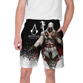 Мужские шорты 3D с принтом Assassin’s Creed  [04] в Новосибирске,  полиэстер 100% | прямой крой, два кармана без застежек по бокам. Мягкая трикотажная резинка на поясе, внутри которой широкие завязки. Длина чуть выше колен | ezio | game | ubisoft | ассасин крид | кредо ассасина | эцио