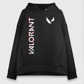 Женское худи Oversize хлопок с принтом VALORANT (GLITCH) в Новосибирске, френч-терри — 70% хлопок, 30% полиэстер. Мягкий теплый начес внутри —100% хлопок | боковые карманы, эластичные манжеты и нижняя кромка, капюшон на магнитной кнопке | Тематика изображения на принте: breach | cs go | cypher | jett | league of legends | legends of runeterra | lol | omen | overwatch | phoenix | riot | riot games | sage | sona | sova | valorant | viper | валорант | кс го | лига легенд | лол