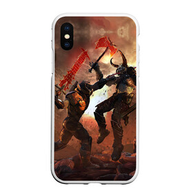 Чехол для iPhone XS Max матовый с принтом Doom Eternal в Новосибирске, Силикон | Область печати: задняя сторона чехла, без боковых панелей | Тематика изображения на принте: demon | doom | doom slayer | doomguy | eternal | face | games | marauder | mask | демон | дум | игры | лицо | мародер | маска | палач рока | шлем