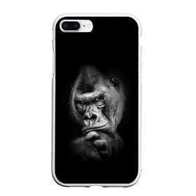 Чехол для iPhone 7Plus/8 Plus матовый с принтом Ruanda в Новосибирске, Силикон | Область печати: задняя сторона чехла, без боковых панелей | eyes | gorilla | muzzle | nostrils | paw | ruanda | view | взгляд | глаза | горилла | животные | лапа | ноздри | руанда