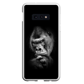 Чехол для Samsung S10E с принтом Ruanda в Новосибирске, Силикон | Область печати: задняя сторона чехла, без боковых панелей | eyes | gorilla | muzzle | nostrils | paw | ruanda | view | взгляд | глаза | горилла | животные | лапа | ноздри | руанда