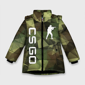 Зимняя куртка для девочек 3D с принтом CS GO CAMOUFLAGE в Новосибирске, ткань верха — 100% полиэстер; подклад — 100% полиэстер, утеплитель — 100% полиэстер. | длина ниже бедра, удлиненная спинка, воротник стойка и отстегивающийся капюшон. Есть боковые карманы с листочкой на кнопках, утяжки по низу изделия и внутренний карман на молнии. 

Предусмотрены светоотражающий принт на спинке, радужный светоотражающий элемент на пуллере молнии и на резинке для утяжки. | astralis | awp | counter strike | cs go | cs go global offensive | cs:go | faze clan | hyper beast | team liquid | астралис | кс го | тим ликвид | фейз клан | хайпер бист