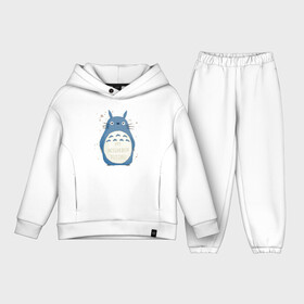 Детский костюм хлопок Oversize с принтом My Neighbor Totoro синий заяц в Новосибирске,  |  | Тематика изображения на принте: totoro | аниме | мой сосед тоторо | мультфильм | тоторо | фэнтези | хаяо миядзаки