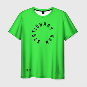 Мужская футболка 3D с принтом Stationary Run в Новосибирске, 100% полиэфир | прямой крой, круглый вырез горловины, длина до линии бедер | russia running | russiarunning | бег | раша ранинг | спорт