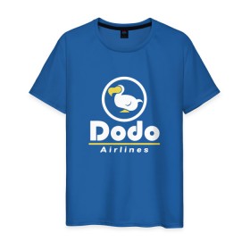 Мужская футболка хлопок с принтом Dodo Airlines в Новосибирске, 100% хлопок | прямой крой, круглый вырез горловины, длина до линии бедер, слегка спущенное плечо. | animal crossing | dodo airlines | new horizons | авиаперевозчик | вымышленная компания | доставка | мем | мемы | почта | самолёты | транспорт