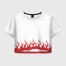 Женская футболка Crop-top 3D с принтом 4-ый Хокаге (Спина) в Новосибирске, 100% полиэстер | круглая горловина, длина футболки до линии талии, рукава с отворотами | 
